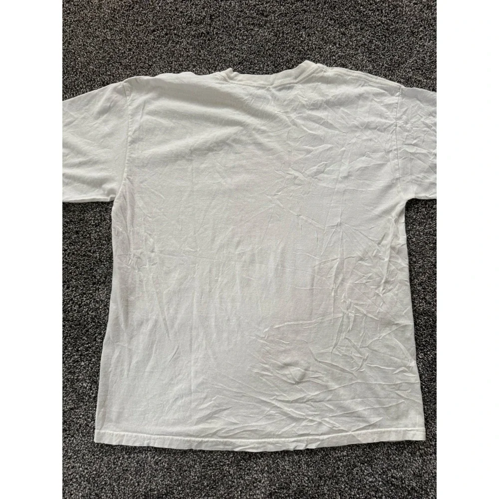 Vintage Project Homeless Connect Graphic T-Shirt White Maroon Mens Large L - Picture 5 of 5